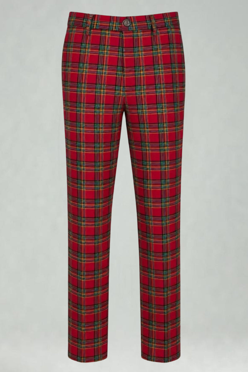 Load image into Gallery viewer, Black and Yellow Grid Notched Lapel Men Prom Suits