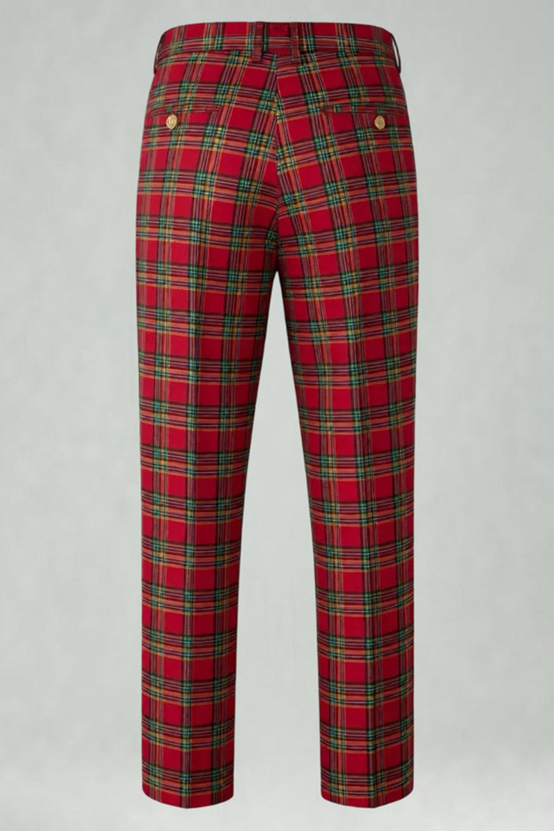 Load image into Gallery viewer, Black and Yellow Grid Notched Lapel Men Prom Suits