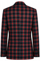 Load image into Gallery viewer, Black and Red Grid 2 Piece Double Breasted Peak Lapel Men Prom Suits