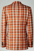 Load image into Gallery viewer, Black and White Grid Notched Lapel 2 Piece Men Prom Suits