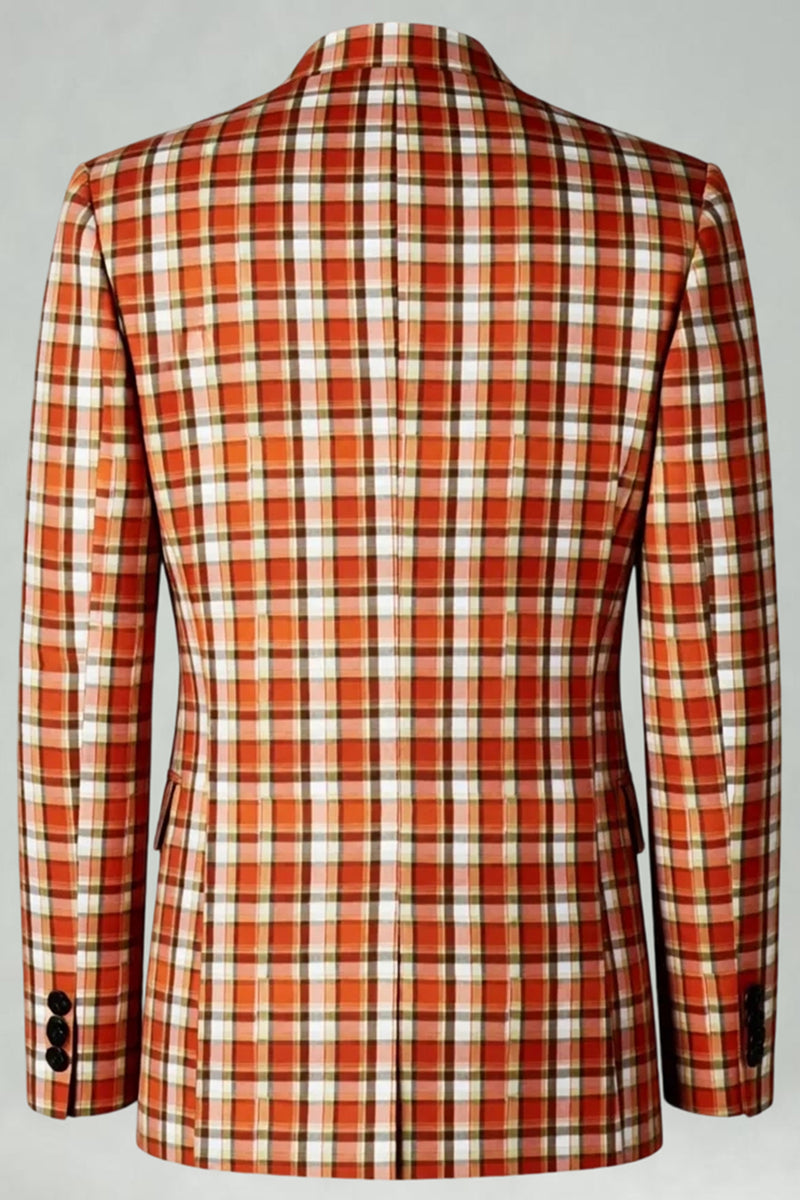 Load image into Gallery viewer, Black and White Grid Notched Lapel 2 Piece Men Prom Suits