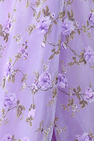 Load image into Gallery viewer, Floral Lilac Tulle A Line One Shoulder Long Prom Dress with Slit
