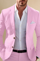 Load image into Gallery viewer, Yellow 2 Piece Notch Lapel Long Sleeves Men Prom Suits with Buttons