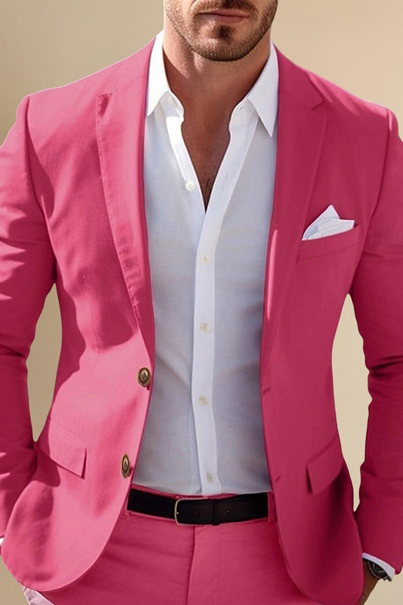 Load image into Gallery viewer, Yellow 2 Piece Notch Lapel Long Sleeves Men&#39;s Prom Suits with Buttons