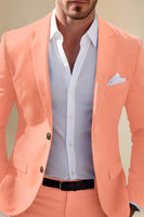 Load image into Gallery viewer, Yellow 2 Piece Notch Lapel Long Sleeves Men Prom Suits with Buttons