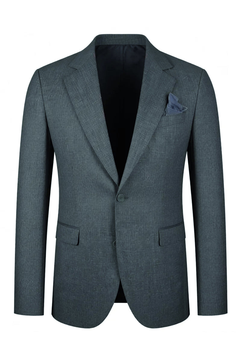 Load image into Gallery viewer, Blue Notch Lapel Long Sleeves Men&#39;s Blazer with Buttons