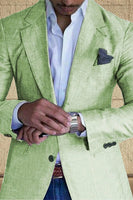 Load image into Gallery viewer, Blue Notch Lapel Long Sleeves Men Blazer with Buttons