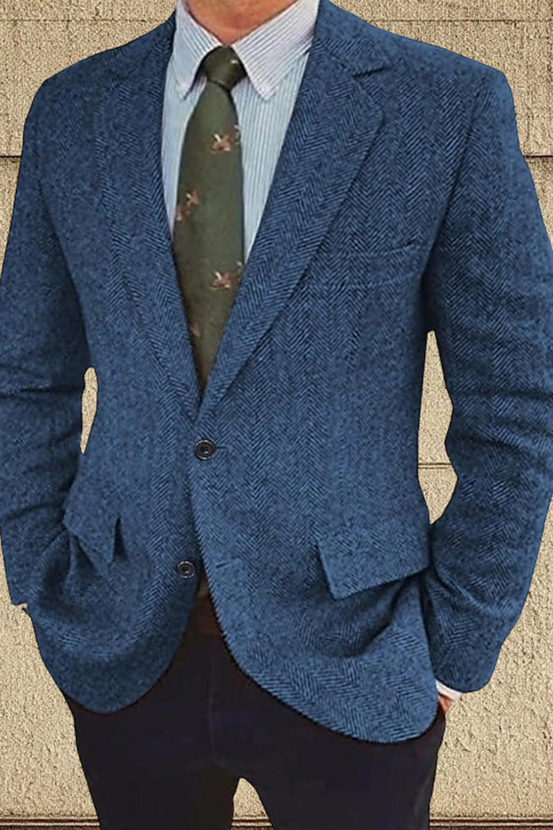 Load image into Gallery viewer, Brown Notch Lapel Single Breasted Long Sleeves Men&#39;s Blazer