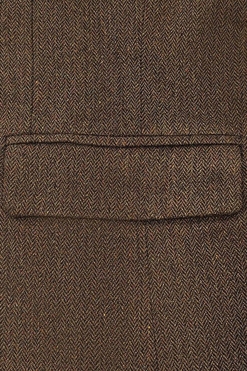 Brown Notch Lapel Single Breasted Long Sleeves Men's Blazer