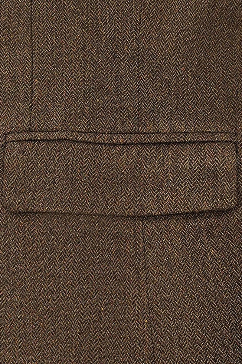 Load image into Gallery viewer, Brown Notch Lapel Single Breasted Long Sleeves Men&#39;s Blazer