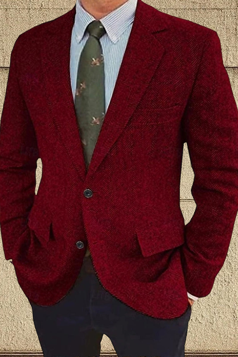 Load image into Gallery viewer, Brown Notch Lapel Single Breasted Long Sleeves Men&#39;s Blazer