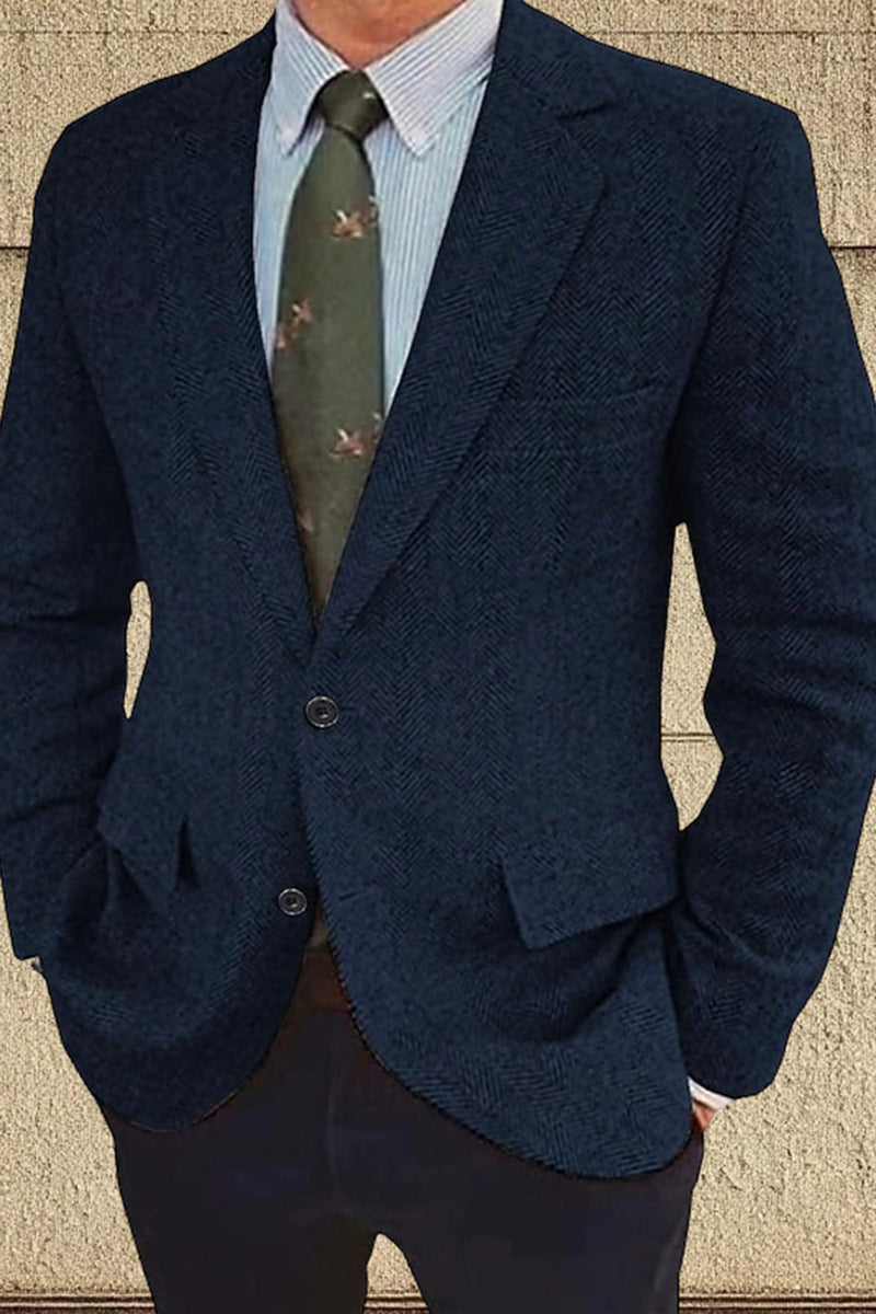 Load image into Gallery viewer, Brown Notch Lapel Single Breasted Long Sleeves Men&#39;s Blazer