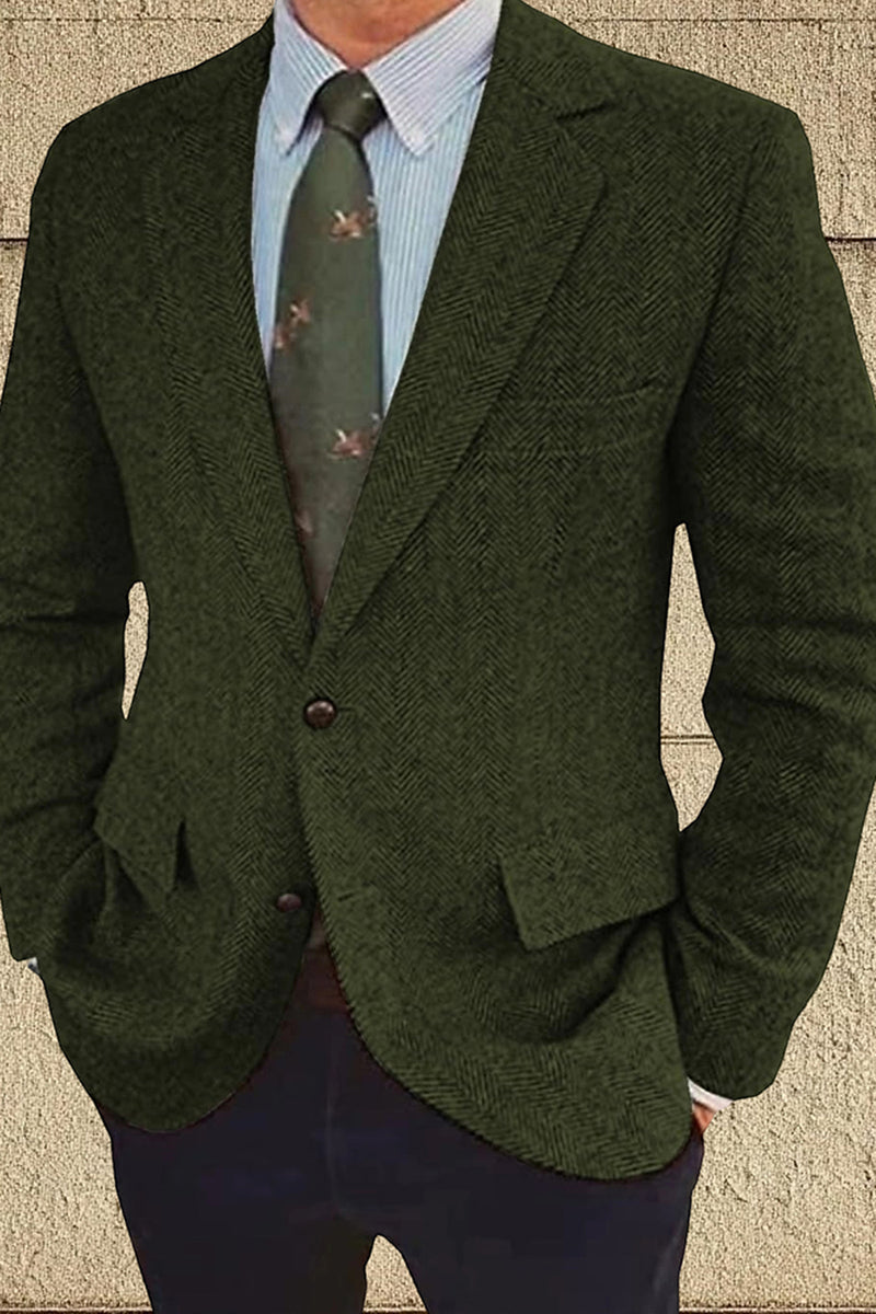 Load image into Gallery viewer, Brown Notch Lapel Single Breasted Long Sleeves Men&#39;s Blazer