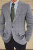 Load image into Gallery viewer, Brown Notch Lapel Single Breasted Long Sleeves Men&#39;s Blazer