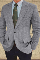 Load image into Gallery viewer, Brown Notch Lapel Single Breasted Long Sleeves Men Blazer