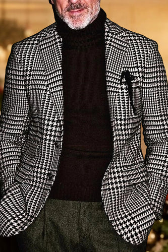 Black Stripe Notched Lapel Men's Prom Blazer