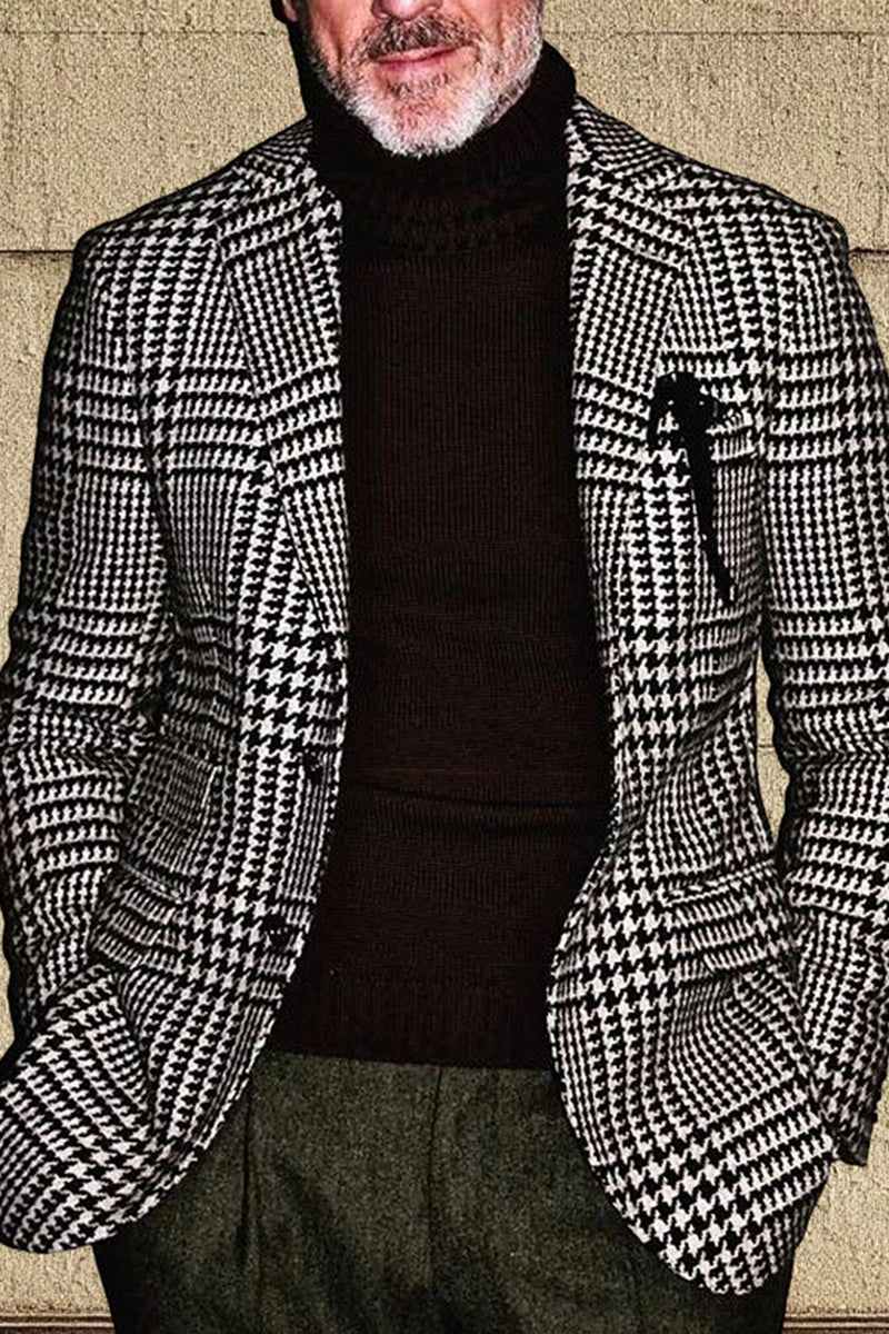 Load image into Gallery viewer, Black Stripe Notched Lapel Men&#39;s Prom Blazer