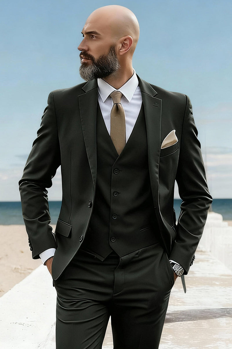 Load image into Gallery viewer, Army Green 3 Piece Single Breasted Homecoming Men&#39;s Suits