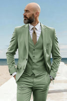 Load image into Gallery viewer, Army Green 3 Piece Single Breasted Homecoming Men Suits