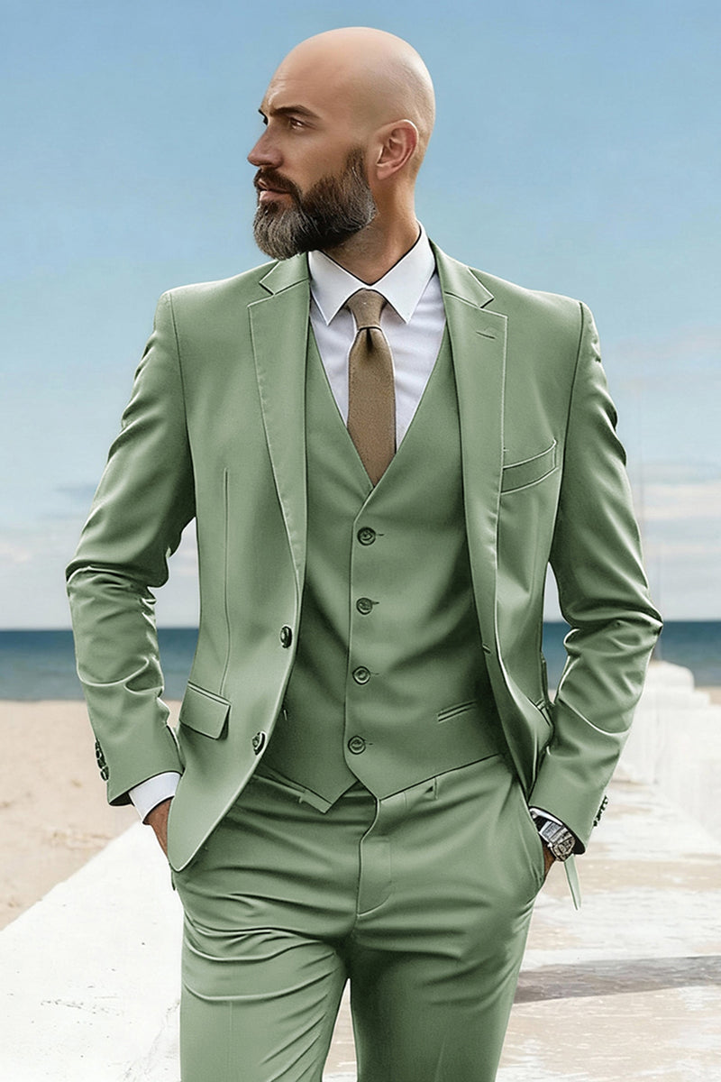 Load image into Gallery viewer, Army Green 3 Piece Single Breasted Homecoming Men&#39;s Suits