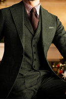 Load image into Gallery viewer, 3 Piece Dark Grey Single Breasted Men Prom Suits with Sleeves