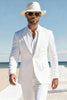 Load image into Gallery viewer, 3 Piece White Notched Lapel Long Sleeves Men&#39;s Prom Suits