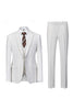 Load image into Gallery viewer, 3 Piece White Notched Lapel Long Sleeves Men&#39;s Prom Suits