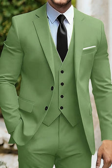 3 Piece Black Single Breasted Men's Prom Suits with Pockets