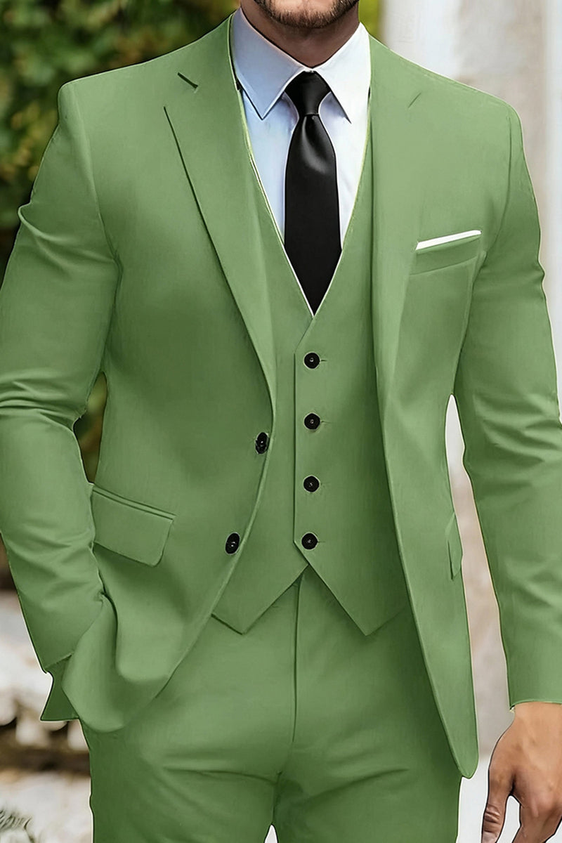 Load image into Gallery viewer, 3 Piece Black Single Breasted Men&#39;s Prom Suits with Pockets
