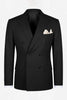 Load image into Gallery viewer, Black 2 Piece Peak Lapel Double Breasted Men&#39;s Prom Suits with Pockets