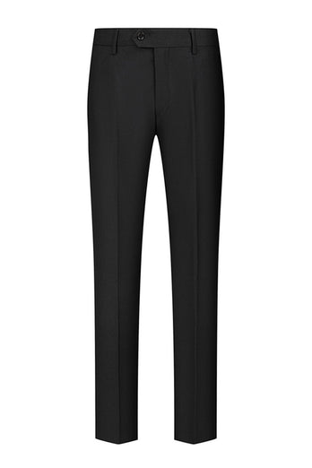 Black 2 Piece Peak Lapel Double Breasted Men's Prom Suits with Pockets