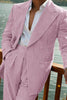 Load image into Gallery viewer, 2 Piece Green Stripe Peak Lapel Long Sleeves Men&#39;s Prom Suits with Pockets