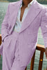 Load image into Gallery viewer, 2 Piece Green Stripe Peak Lapel Long Sleeves Men&#39;s Prom Suits with Pockets