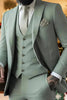 Load image into Gallery viewer, Sage 3 Piece Peak Lapel Single Breasted Men&#39;s Prom Suits with Pockets