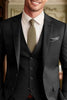 Load image into Gallery viewer, 3 Piece Dark Green Single Breasted Long Sleeves Men&#39;s Prom Suits with Pockets