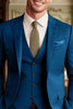 Load image into Gallery viewer, 3 Piece Dark Green Single Breasted Long Sleeves Men&#39;s Prom Suits with Pockets