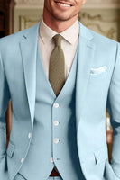 Load image into Gallery viewer, 3 Piece Dark Green Single Breasted Long Sleeves Men Prom Suits with Pockets