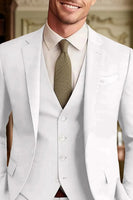 Load image into Gallery viewer, 3 Piece Dark Green Single Breasted Long Sleeves Men Prom Suits with Pockets