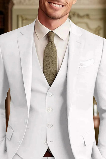3 Piece Dark Green Single Breasted Long Sleeves Men's Prom Suits with Pockets