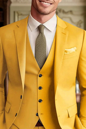3 Piece Dark Green Single Breasted Long Sleeves Men's Prom Suits with Pockets
