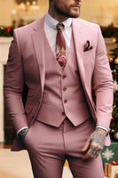 Load image into Gallery viewer, Pink 3 Piece Single Breasted Notched Lapel Homecoming Men Suits