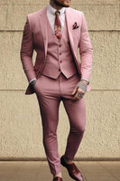 Load image into Gallery viewer, Pink 3 Piece Single Breasted Notched Lapel Homecoming Men Suits