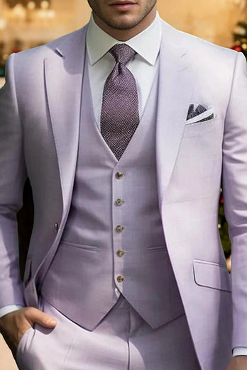 Pink 3 Piece Single Breasted Notched Lapel Homecoming Men's Suits