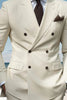 Load image into Gallery viewer, 2 Piece Ivory Notched Lapel Double Breasted Men&#39;s Prom Suits