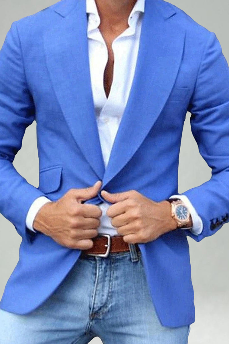 Load image into Gallery viewer, Light Pink Notched Lapel Single Breasted Men Prom Blazer with Sleeves