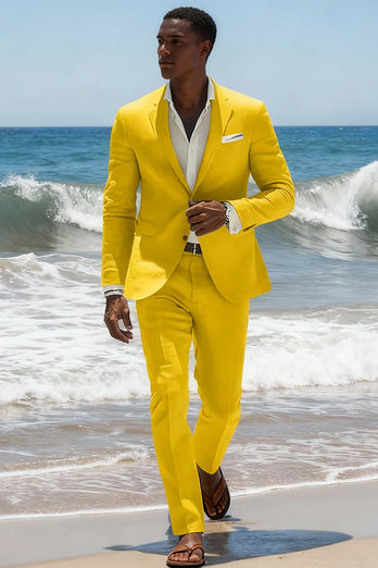 Sky Blue 2 Piece Single Breasted Notched Lapel Men Prom Suits with Sleeves