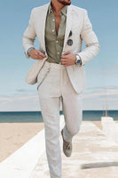 Load image into Gallery viewer, Sky Blue 2 Piece Notched Lapel Single Breasted Men Prom Suits