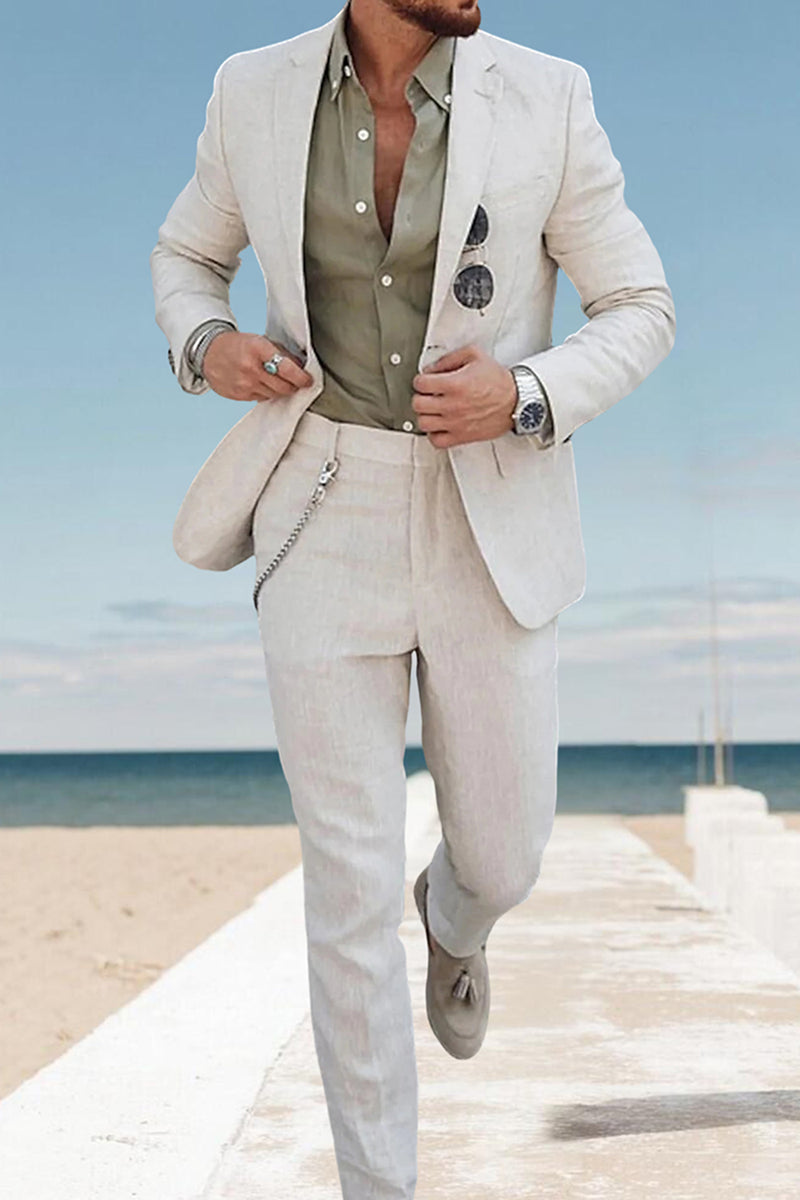 Load image into Gallery viewer, Sky Blue 2 Piece Notched Lapel Single Breasted Men Prom Suits