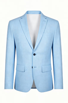 Sky Blue 2 Piece Notched Lapel Single Breasted Men Prom Suits