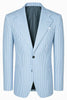 Load image into Gallery viewer, Light Blue 2 Piece Notched Lapel Striped Single Breasted Men Prom Suits